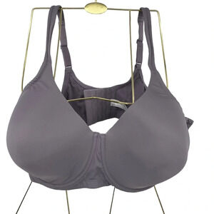 Leading Lady T-Shirt Bra Womens Sz 44F Plus Purple Underwire Lined Full Coverage